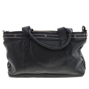 Cuore & Pelle Black Pebbled Leather Edgy Studded Hobo Satchel Bag